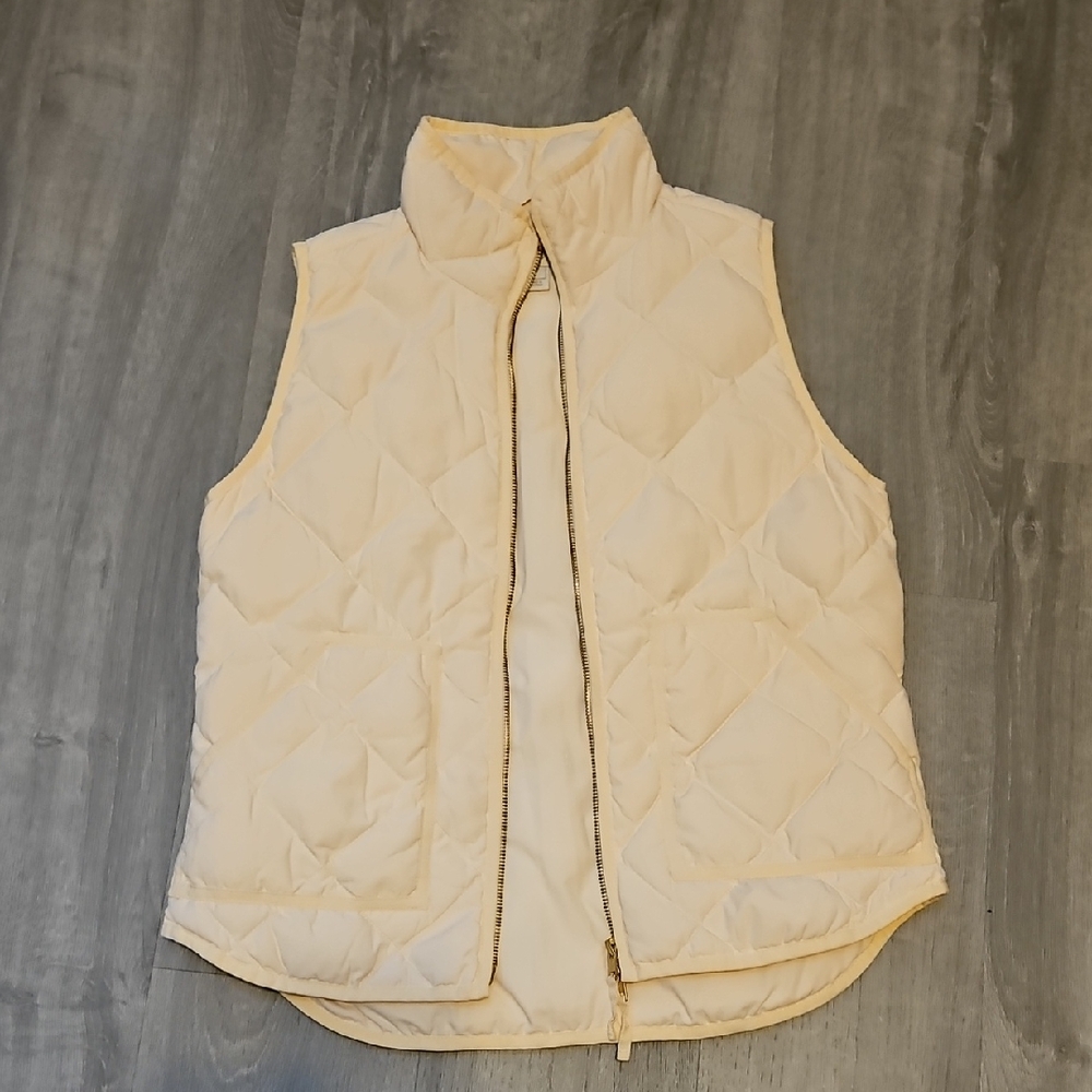 J. Crew Factory Off-White Quilted Vest
